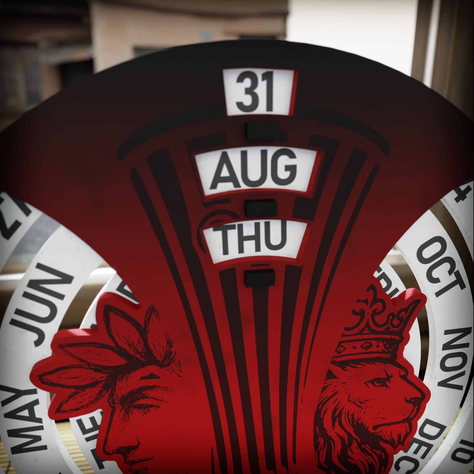 Ξύλινο Ημερολόγιο Perpetual "Olympiacos Conference League"