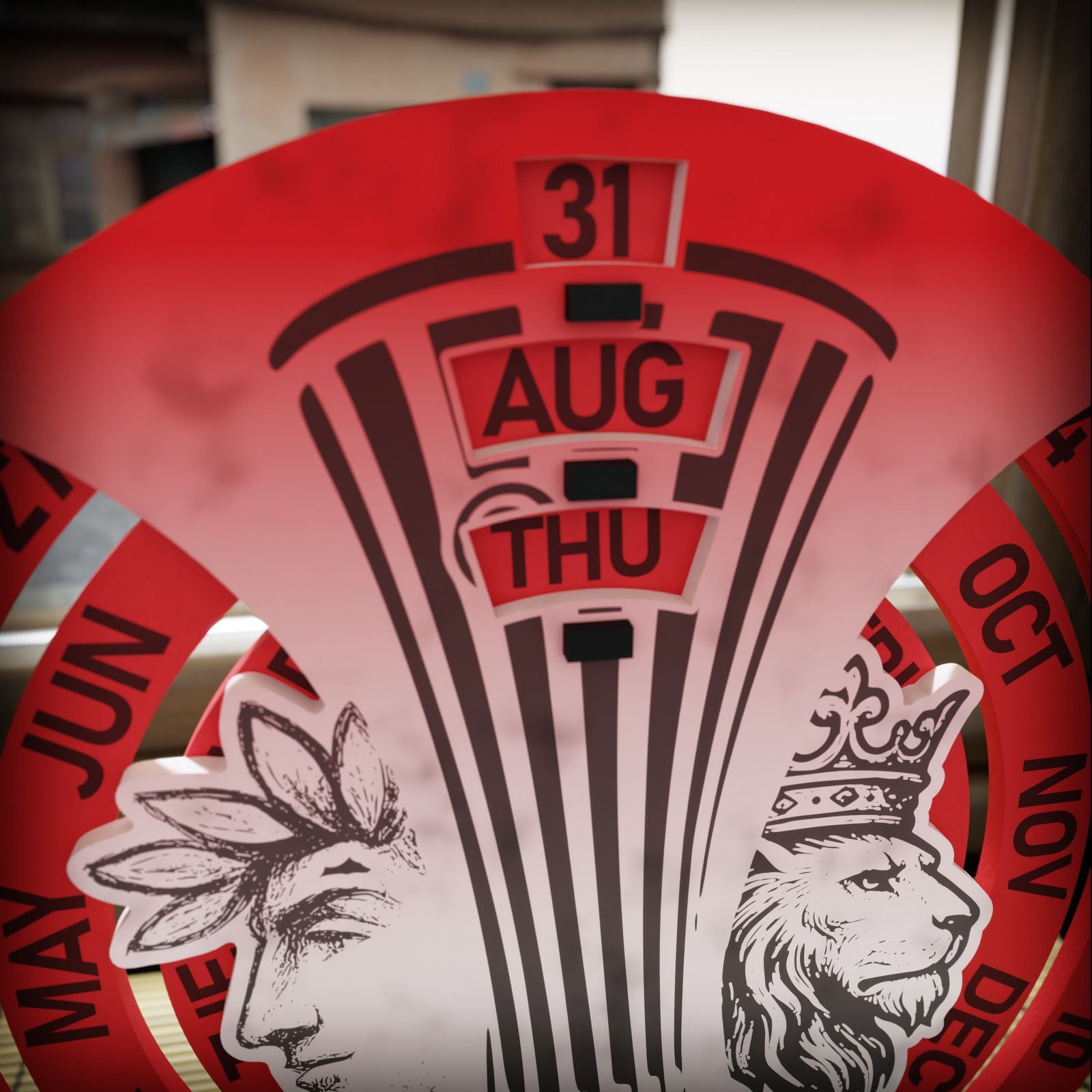 Ξύλινο Ημερολόγιο Perpetual "Olympiacos Conference League"