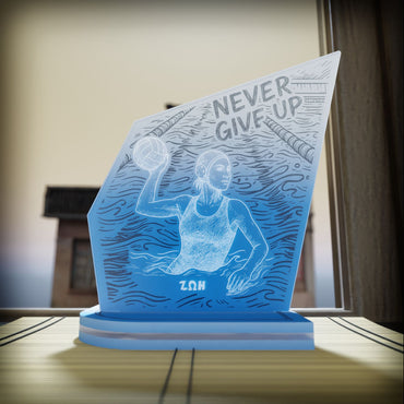 "Never Give Up" Light Collection | Επιτραπέζιο Φωτιστικό "Water Polo Player" – Woman Figure