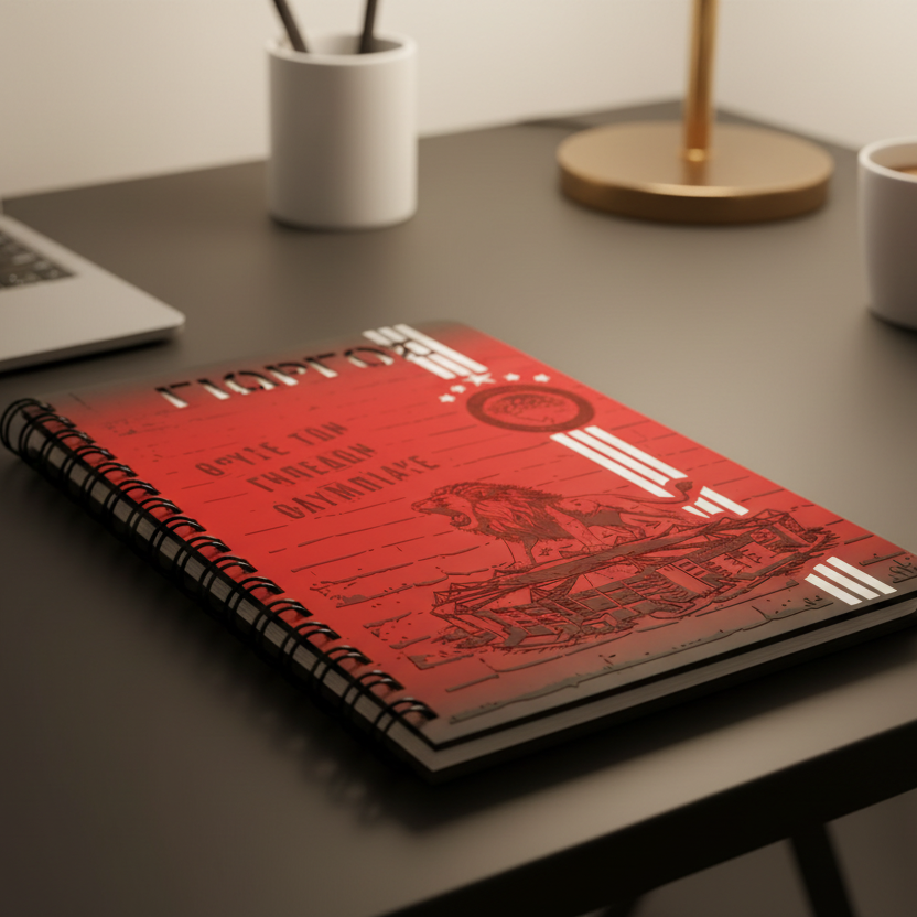 Ξύλινο Σημειωματάριο με Όνομα "Lion Roars Karaiskaki"