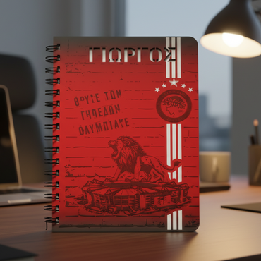 Ξύλινο Σημειωματάριο με Όνομα "Lion Roars Karaiskaki"