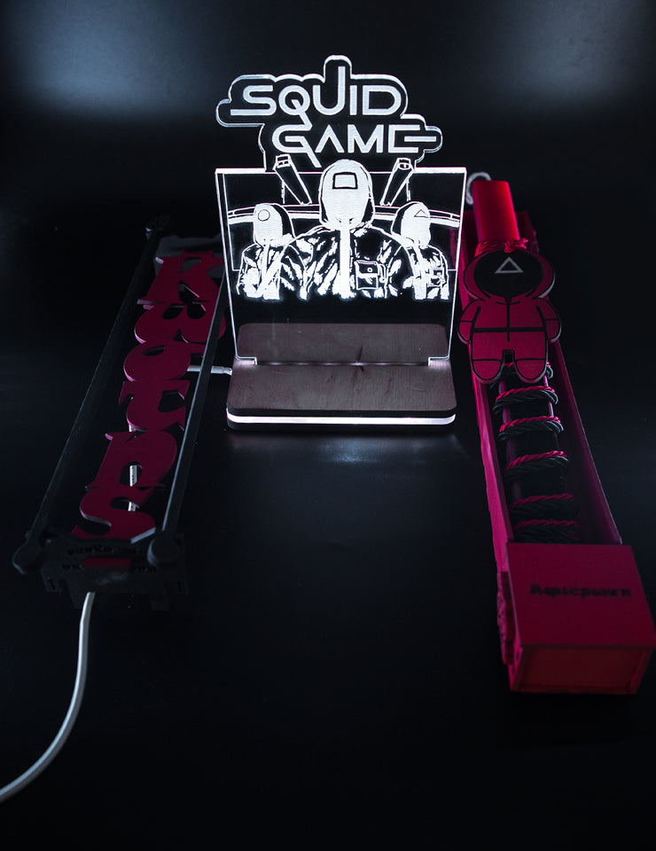 "Series FAN: Παιχνίδι του Καλαμαριού" Σετ Λαμπάδα &  Φωτιστικό 3D LED με Όνομα